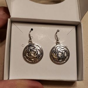 Silver circle earrings